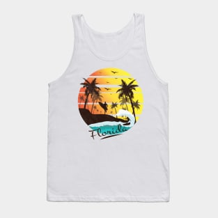 Florida Sunshine State Retro Summer Tropical Beach T-shirt Tank Top